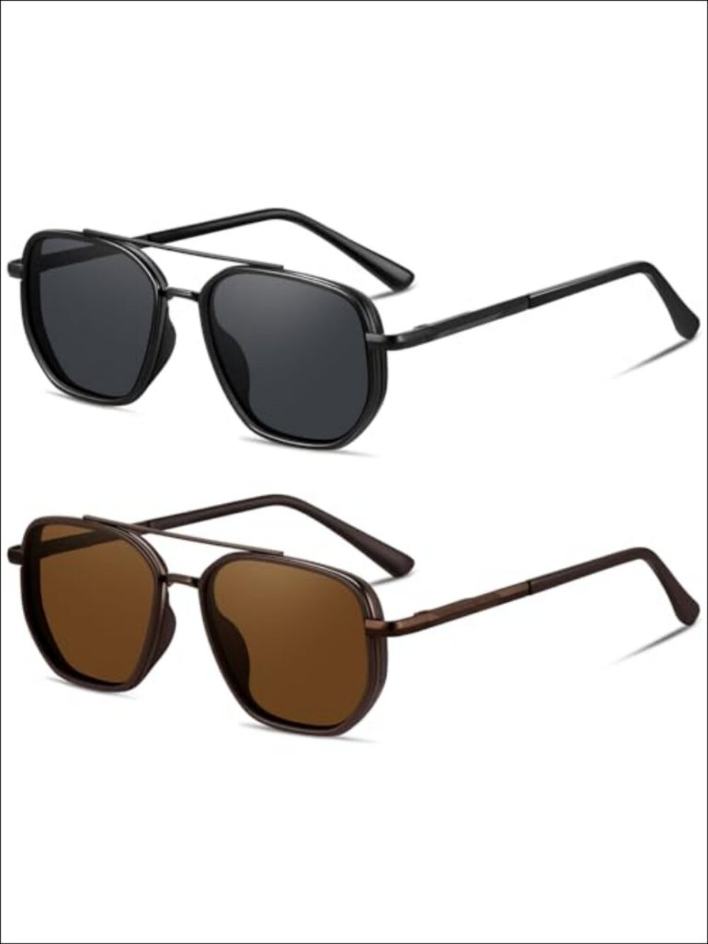 Polarized Aviator Sunglasses Metal Frame UV400 Retro Trendy Sun Glasses